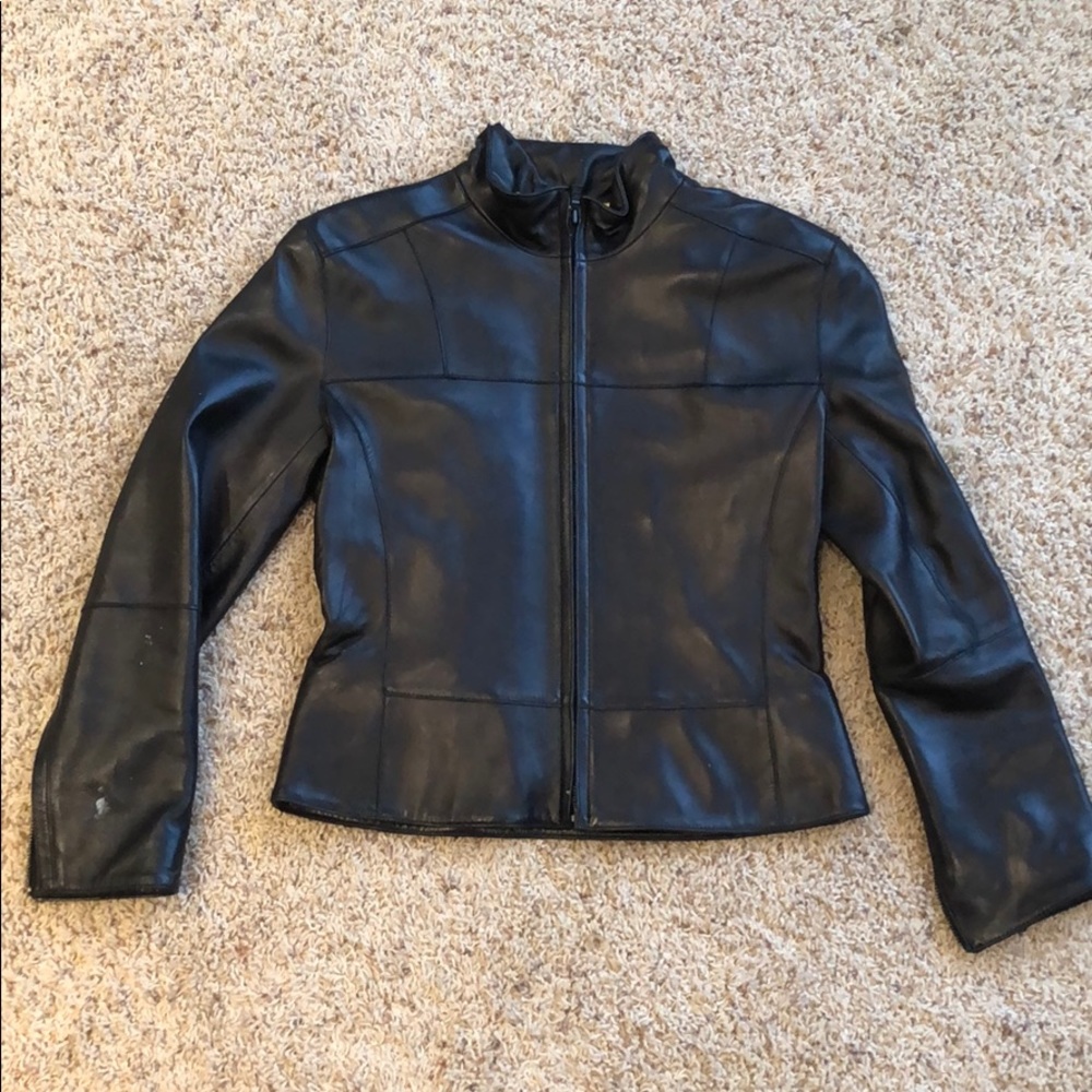 Andrew Marc Leather Bomber Jacket XS